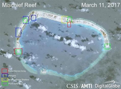 中 남중국해 인공섬 군사시설 완공단계 전투기 배치 가능