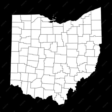 Premium Vector Ohio State Map With Counties Vector Illustration