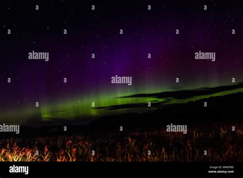 Northern Lights At Night Stock Photo Alamy