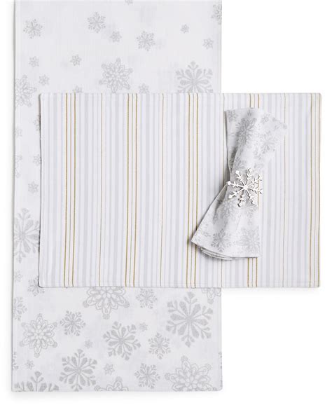 Martha Stewart Collection Winter White Table Linens Collection Created