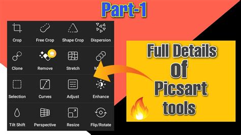 Full Details Of Picsart Tools Part 1 Youtube