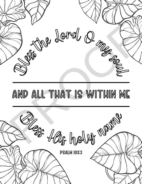 Bible Verse Coloring Page Printable Instant Download Bless Etsy
