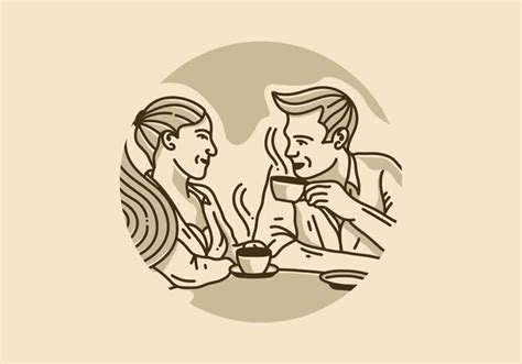 Premium Vector Vintage Illustration Design Of Man And Woman Are