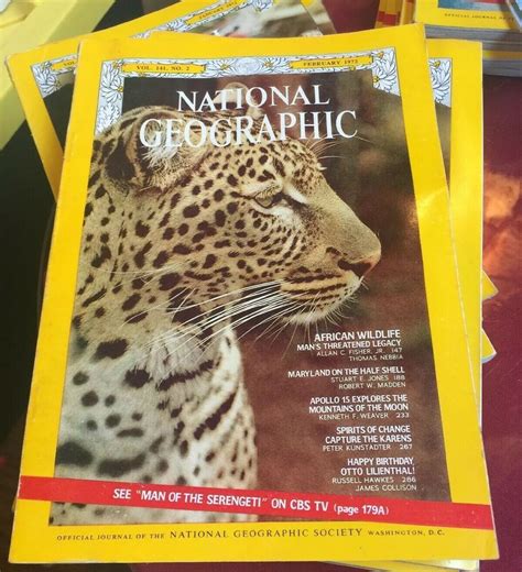 National Geographic Magazine February 1972 African Wildlife Maryland