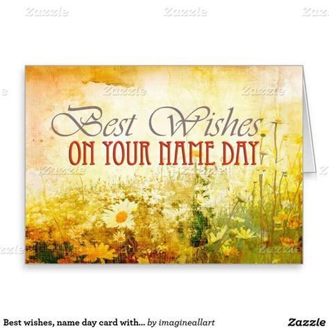 Best Wishes Name Day Card With Daisies Happy Name Day