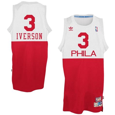 Mens Philadelphia 76ers Allen Iverson Adidas White Phila Hardwood