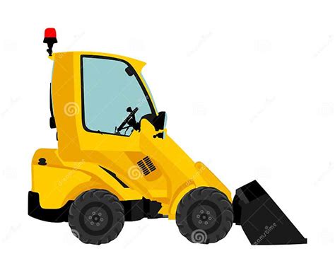 Big Bulldozer Loader Vector Isolated On White Background Dusty Digger