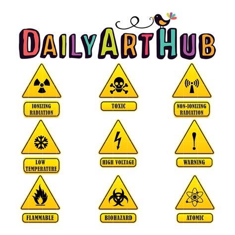 Laboratory Warning Signs Clip Art Set Daily Art Hub Free Clip Art