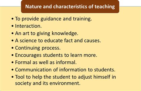 Definition of Teaching, Nature and Characteristics of ...