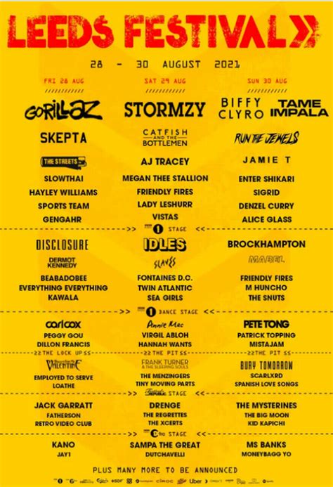 Leeds festival is a huge uk rock music festival, showcasing the very best in rock music alongside a diverse lineup that spans from house and techno fresh for leeds festival 2021 will be an incredible six headliners, spread across two main stages for the first time ever. Poster suggests who will headline Leeds Festival 2021 ...