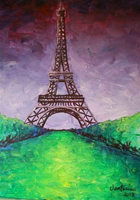 Items Similar To Eiffel Tower Acrylic On Canvas Painting On Etsy