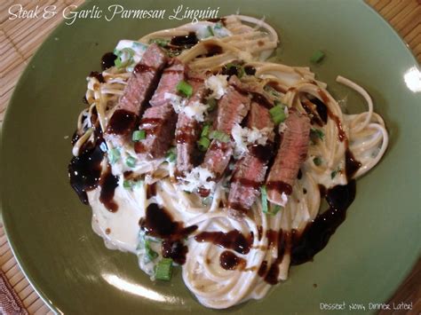 While your pasta is cooking, cook your steak in a large pan over medium heat, cooking until the meat is no longer pink, or until your preference. Steak & Garlic Parmesan Linguini | Dessert Now, Dinner Later!