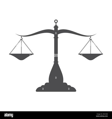 Balanced Scales Graceful Antique Scales Silhouette Flat Style Vector