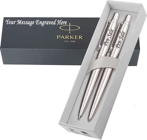 Personalised Engraved Parker Jotter Ballpoint Pen Pencil Set With