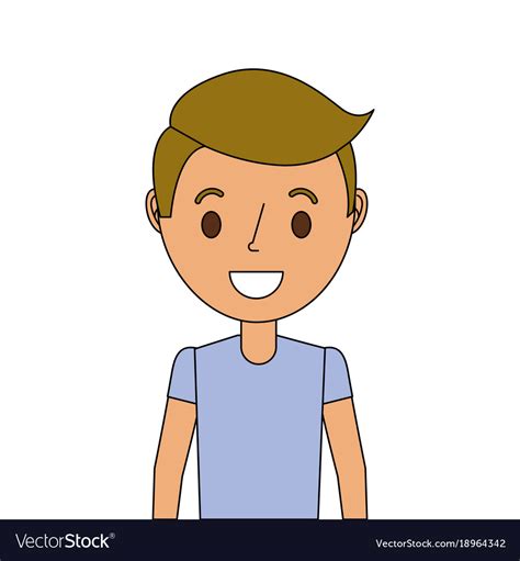 Happy Cartoon Boy Young Character Portrait Vector Image