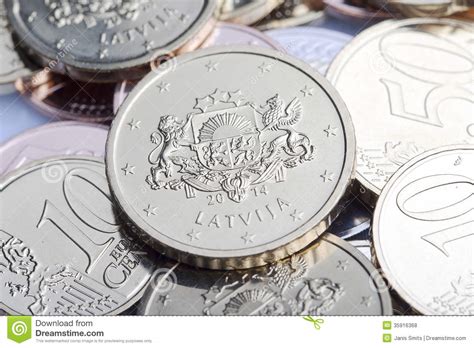 Latvian Euro Coins Stock Photo Image Of Number Market 35916368