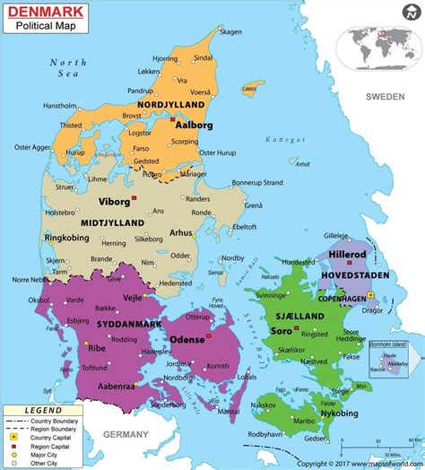Download the map of world showing denmark. Denmark On World Political Map - Mirahs