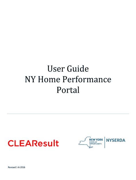 Fillable Online User Guide Ny Home Performance Portal Fax Email Print