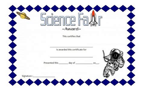 Science Fair Certificate Template Free 4 in 2020 ...