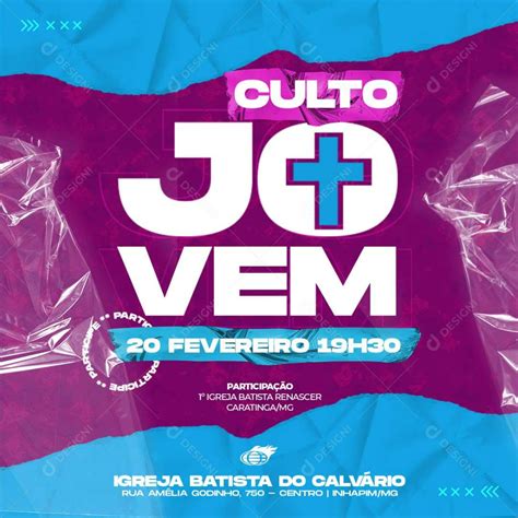 Culto Jovem Social Media PSD Editável download Designi Jesus Etc