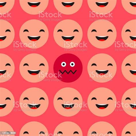 Positive And Negative Emotions Seamless Background Sad And Happy Mood