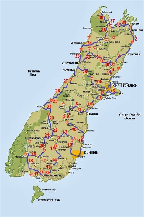 New Zealand Map Road Trip Map Of World
