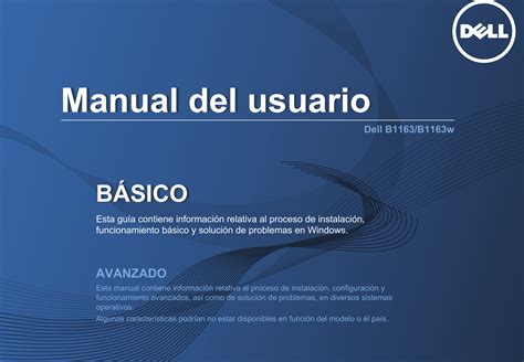 Dell B1163w Manual Del Usuario User Users Guide Es Mx