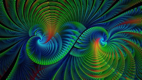 Blue Green Fractal Swirling Curvy Hd Trippy Wallpapers Hd Wallpapers