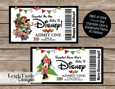 ONE Print Yourself Ticket ANY LOCATION Surprise Ticket | Etsy | Disney
