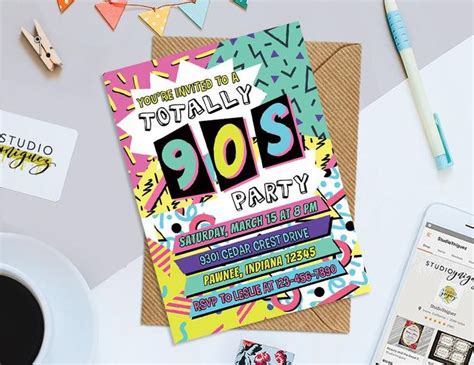 Check spelling or type a new query. 90s Theme Birthday Party Printable Invitation, Neon ...