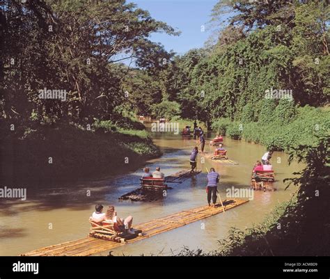 Near Falmouth Jamaica Rafting On The Martha Brae River Stock Photo Alamy