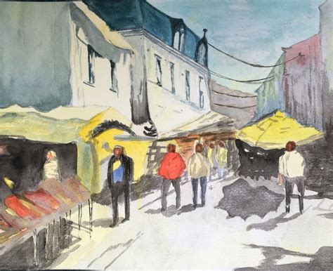 Market Artwork Art Painting