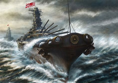 Ww Imperial Japanese Fleet Battleship Yamato Poster Print Ebay