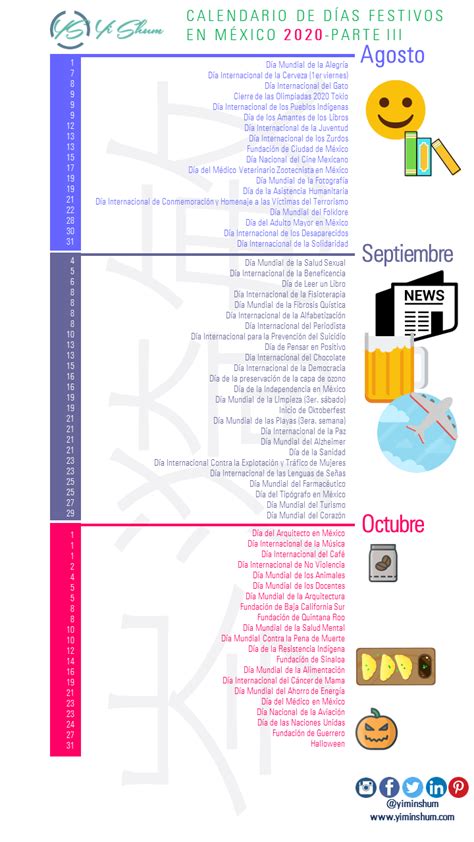 Calendario De Días Festivos En México 2020 Yi Min Shum Xie Dias