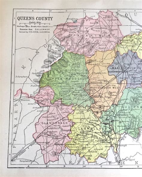 Queens County 1902 Atlas Of Ireland Map Cullenagh Etsy