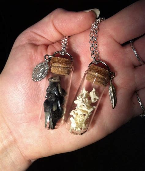 Last One Large Glass Vial Pendant Necklace With Snake
