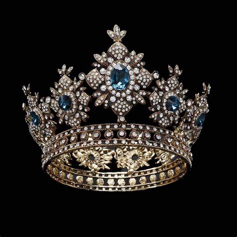 See more about crown, queen and princess. ESERES Vintage Queen Crown Ancient Gold Bridal Tiara For ...