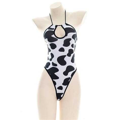 japanese summer cow hollow chest bodysuit swimsuit sd00754 syndrome cute kawaii harajuku