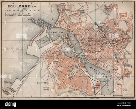 Boulogne Sur Mer Town City Plan De La Ville Pas De Calais Carte 1909