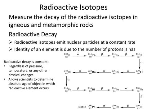 Radiometric dating is useful for finding the age of ancient things, because many radioactive materials decay at a slow rate. PPT - 21.3 - Absolute-Age Dating PowerPoint Presentation ...