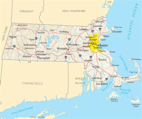 Printable Map Of Massachusetts Printable Calendars At A Glance