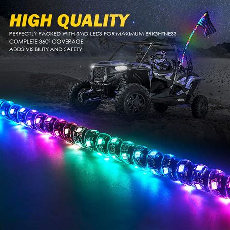 Buy Xprite 5ft Spiral Rgb Led Whip Lights W Wireless Remote Control