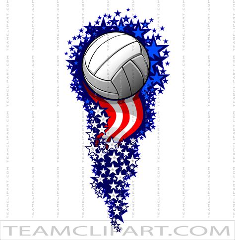 American Flag Volleyball Vector | Quality Clipart | AI JPG EPS PNG