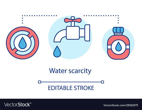 Water Scarcity Concept Icon Lack Fresh Royalty Free Vector