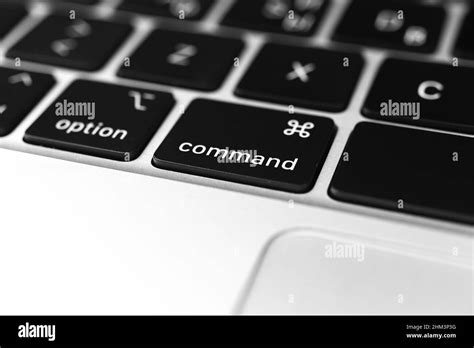 Command Key And Button On Keyboard Command Sign Close Up Modern
