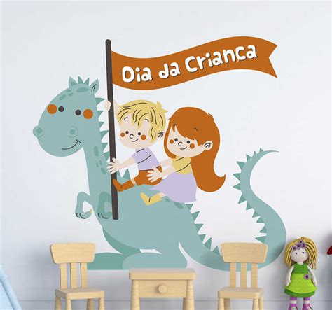 Autocolante De Dias Festivos Dinossauro Dia Das Criança Tenstickers