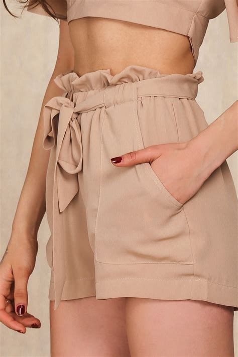 Paperbag Shorts Nude On Storenvy