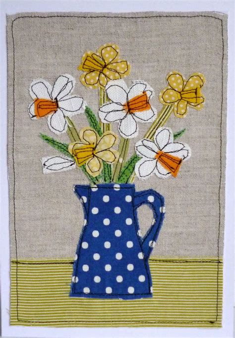 Free motion embroidery is 'drawing with your sewing machine' and often involves applique too. Spring flowers by Loopy Linnet | Freehand machine ...