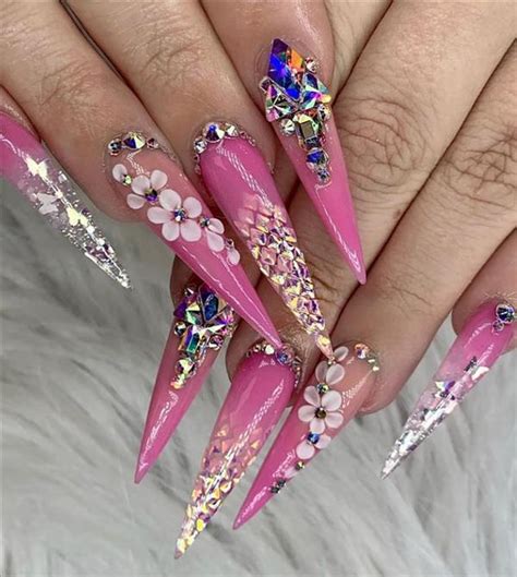 30 Elegant Acrylic Stiletto Nails With Flowers To Bloom Your Life