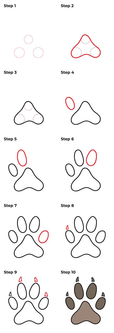 How To Draw A Cat Paw Print